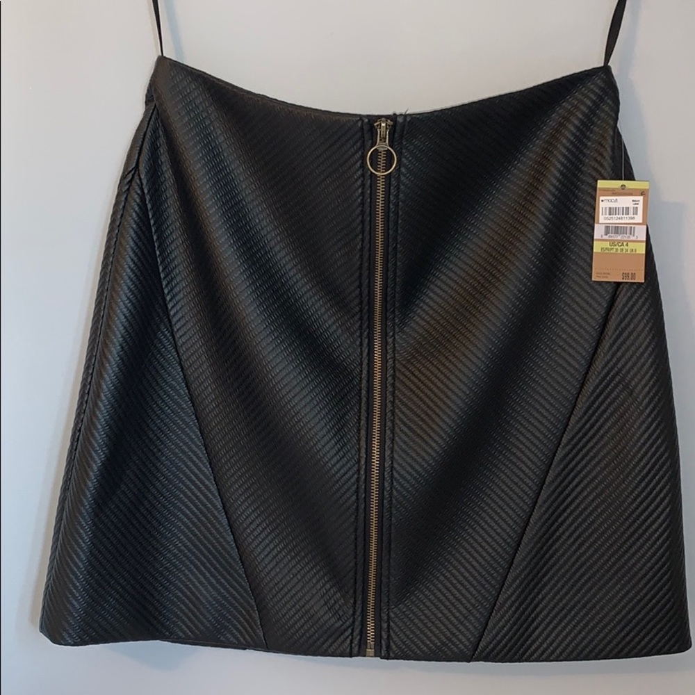 Rachel Roy Leather Skirt Front Zipper High Waist 4